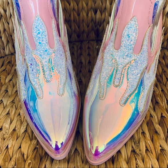 ✨New YRU Space CowGirl Pink Flame Boots - Picture 6 of 9